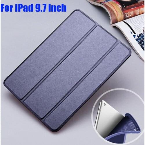 For iPad 9.7 inch 2018 2017 Case PU Leather TPU Silicon Back Slim Light Weight Smart Cover for iPad Air1 Air2 IPP1