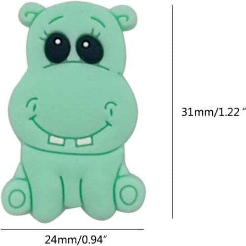 Hippo Baby Teether Silicone Bead BPA Free DIY Teething Necklace Nursing Toy K1KC