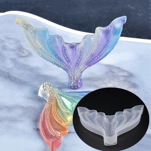 Aouke Epoxy resin DIY Large and Small Fish Tail Shape Epoxy Mold Desktop Setting Decoration, Fish Tail Jewelry Silicone Mold