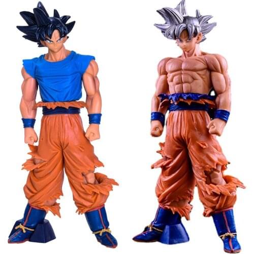Dragon Ball Anime Figures Super GROS Son Goku Ultra Instinct with Silver Hair and Black Hair Figure Model Ornaments Doll Kid Toy