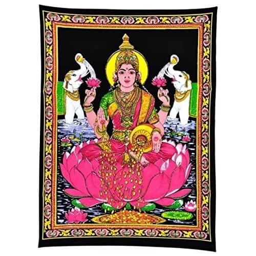 Gangesindia Maa Lakshmi Goddess of Wealth & Prosperity Tapestry