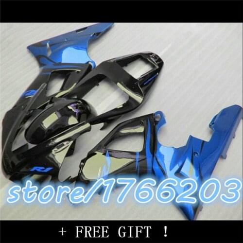 +Body For 98-99 YZF-R1 YZF 1000 Blue black R1 1998 1999 YZFR1 YZF1000 YZF R1 98 99 Fairing Blue black Kit BBF