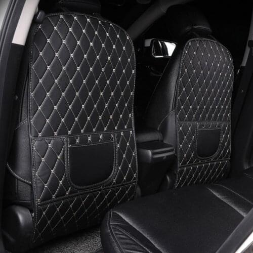 Leather Anti-Child-Kick Pad For Car Waterproof Seat Back Protector Cover Universal Auto Anti Mud Dirt Pads With Storage Bag S/L