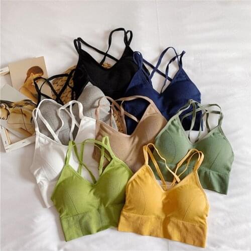 Summer New Women Wireless Bra Criss-Corss Tube Top With Pad Underwear Sexy Sling