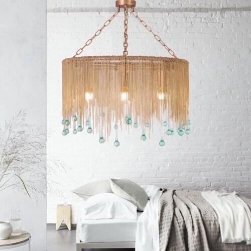 Loft Industrial Lamp LED Pendant Lights Water Glass Droplets Nordic Hanging Light Fixtures Bedroom Iron Luminaire Suspendu