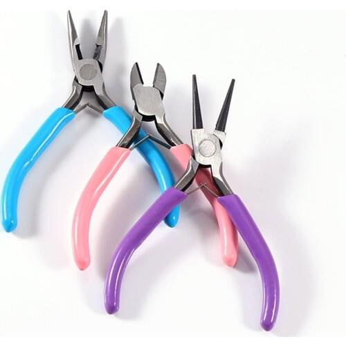 Mini High Carbon Steel Needle Nose Pliers Multifunctional Hand Tools Pink Vice Pliers DIY Jewelry Handmade Making