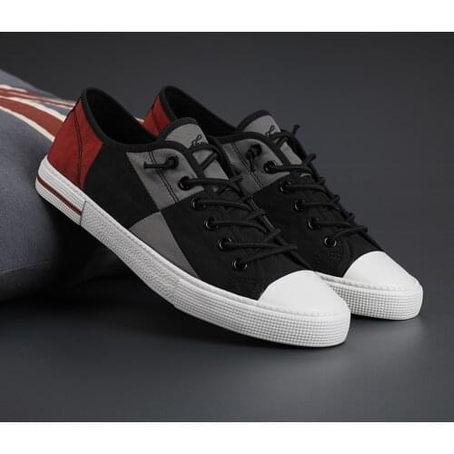 High Quality Male Canvas Footwear 2021 Breathable Fashion Solid Color Man Vulcanized Shoes Lace-up Casual Sneakers