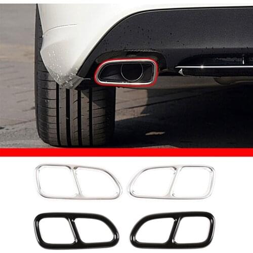 Stainless Steel for Mercedes Benz CLA C117 SLK 09-16 Tail Throat Decor Frame Exhaust Pipe Trim Cover Silver Car Accessories