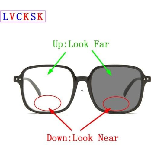 New2020 Fashion Large Frame Bifocals Reading Sunglasses For Women Men Retro Rivets Presbyopia Glasses Magnifier Look Near Far N5