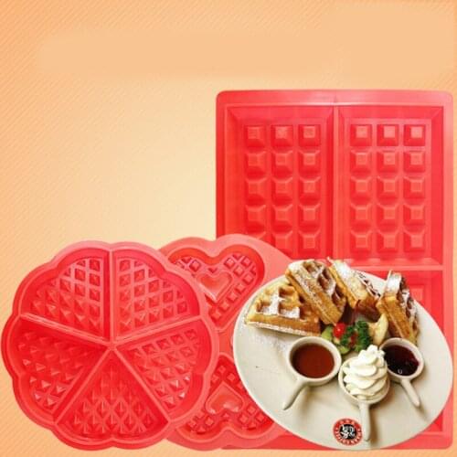 NHM 1 pcs Cake mold silicone heart-shaped waffle mould oven microwave oven with round chocolate mould