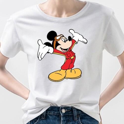 New Graffiti Mickey Mouse Print Casual Harajuk Female Tshirts Short Sleeve T Shirt HipHop Summer Women T-shirt Streetwear Top