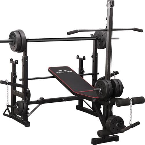 Fitness Equipment Multifunctional Bench Press Squat Rack Barbell Rack Home Indoor Sports Fitness Weightlifting Bed
