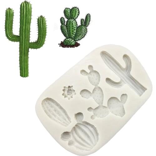 Wholesale 10 pcs Cactus Silicone Mold Sugarcraft Chocolate Cupcake Baking Mold Fondant Cake Decorating Tools
