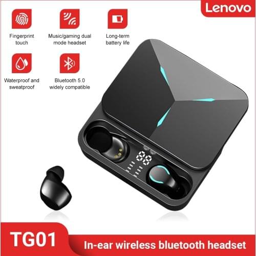 Original Lenovo TG01 Wireless Bluetooth Earphones Noise Reduction In-ear Game Low Latency Sports Headset for for Android/iOS