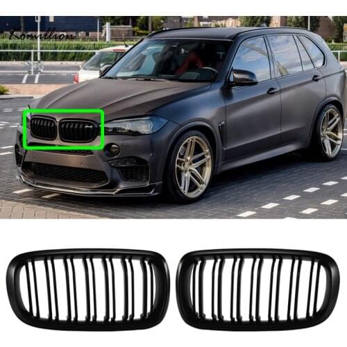 Pair Car Front Wide Kidney Grille Matte Black Racing Grills for BMW X5 F15 X6 F16 X5M F85 X6M F86 2013 2014 2015 Exterior Parts