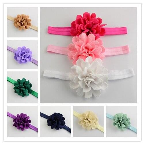 10pcs/lot New Comming Cute Newborn Headband With Fabric Chiffon Flowers Kids Hair Accessories 16colors u pick FDA84