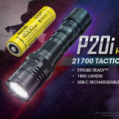NITECORE P20i LED Flashlight SST-40-W LED 1800 Lumens Rechargeable Flashlight with 21700 Battery for Search