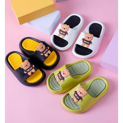 Bear Children Slippers Baby Home Soft BottomThick Slippers Cartoon Bathroom Slippers house slippers mens shoes