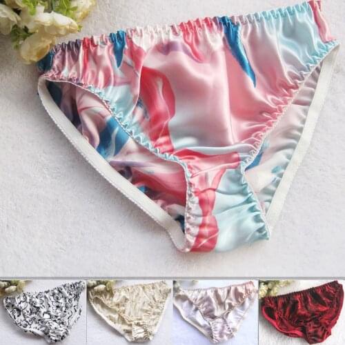 100% Silk panties female pure silk briefs xxl plus size