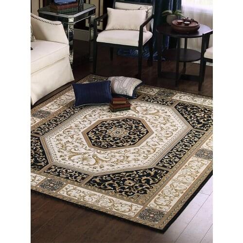 Europe Carpet for Living Room American Style Big Area Rug for Bedroom Decor Sofa Dining Table Floor Mat Washable Retro Woven Rug