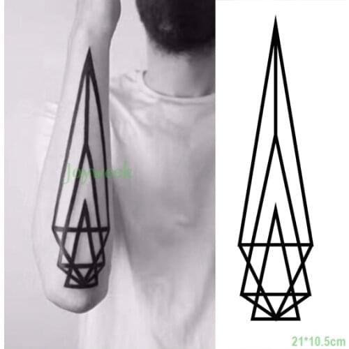 Waterproof Temporary Tattoo Sticker diamond triangle Fake Tatto Flash Tatoo Back leg Abdomen Arm tatouage for Gril Men Women