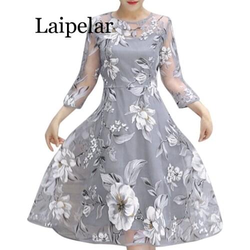2020 Womens Autumn Dresses Organza Floral Print Wedding Party Ball Prom Gown women Dress Princess Elegant Party Dress