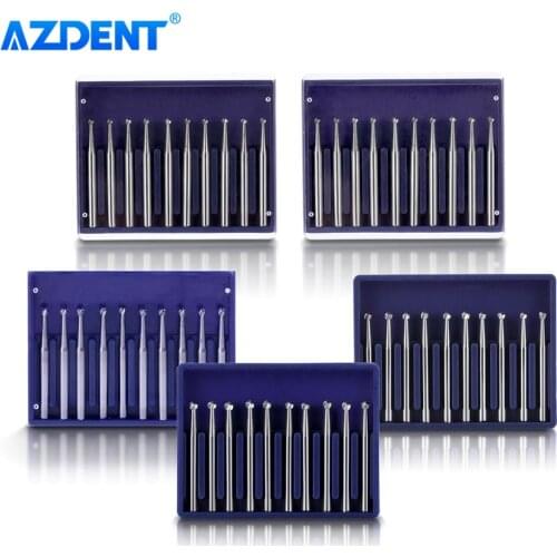 Dental Tungsten Carbide Bur Round Type for High Speed Handpiece FG 1/2/3/4/5 0.8mm-1.6mm Dentist Tools 10Pcs/Pack