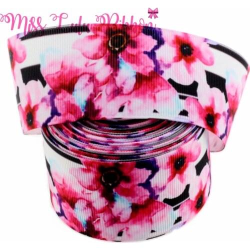 1-1/2" 38mm Water Colors Printed Grosgrain Ribbon Retro Flower Christmas Decor Packing Accessorie DIY party ribbon 10 yards/pack