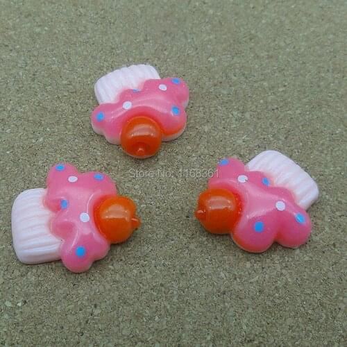 1pcs/lot resin flat back light pink apple cake 22mm Cabochons Hair Bow Center Card Frame Making Craft DIY B011-8
