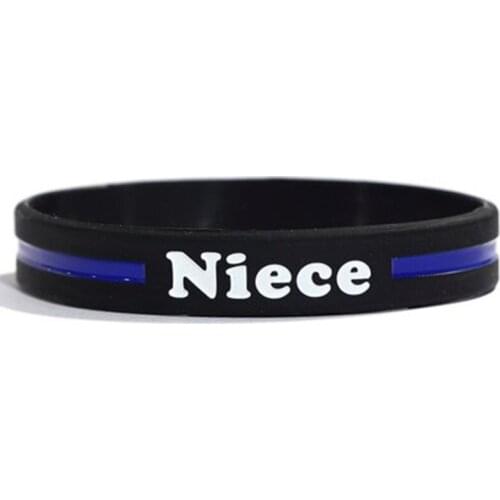 100pcs Police lives matter blue thin line wristbands Niece wristband bracelet bangle wrist bands