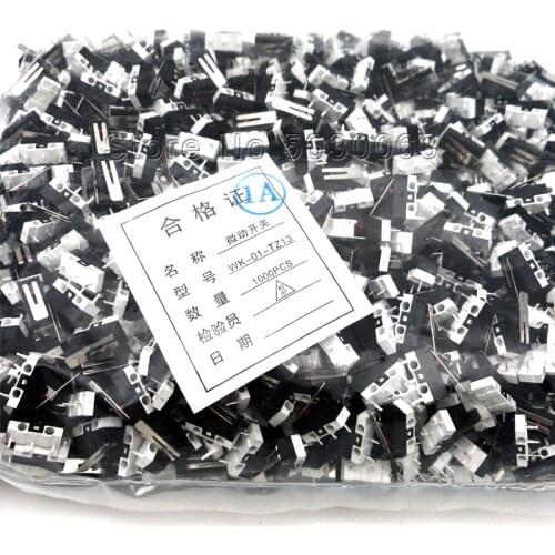 1000pcs/lot Tripod small micro switch handle WK-01-TZ13 3pin mouse small power switch 1A 125V