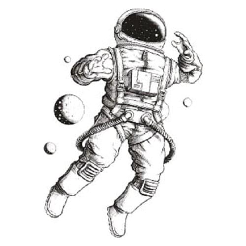 120MM×60MM Space Planet Astronaut Star Art Campus Wind Waterproof Small Tattoo Sticker