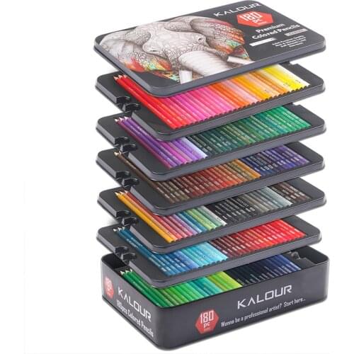 180 color professional color pencil set beginner painting hexagon stick hand drawing professional student oil brush set