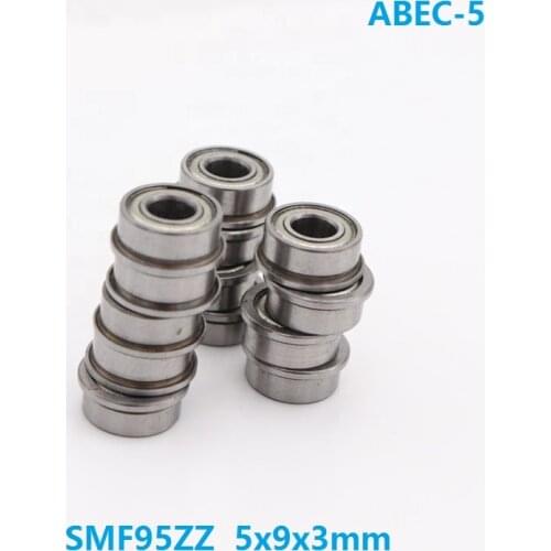 20pcs/lot ABEC-5 SMF95ZZ SMF95 ZZ Stainless Steel flange bearing 5x9x3 mm Shielded deep groove Ball Bearings Flanged 5*9*3mm