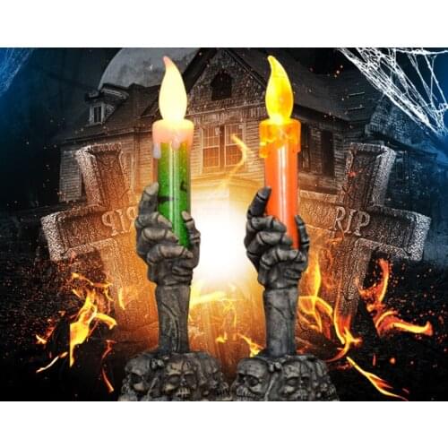 360PCS Halloween Skeleton Ghost Hand candle Flameless Electronic Wedding Candles Led wax Candle Light Halloween day Decor