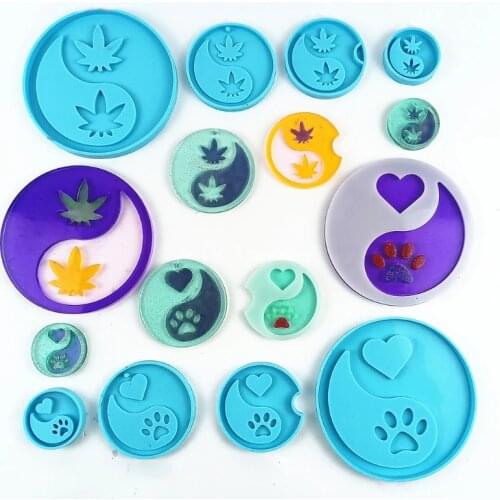 4 Pcs Leaves/Dog Paw Coaster Epoxy Resin Mold Cup Mat Silicone Mould DIY Crafts Home Decorations Casting Tools Dropshipping