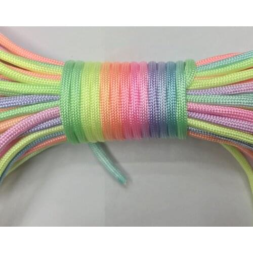 5Meters 4mm Fluorescent Colorful Cord Lanyard Rope 7 Strand Paracord DIY Handmade Crafts Bracelet Accessories