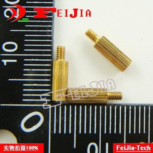 50PCS M2*8+3 Monitoring security copper pillars M2 8mm knurled Hardware Fasteners Bolts