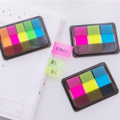 60/100PCS Fluorescence Sticky Notes Memo Flags Bookmark Marker Tab Sticker