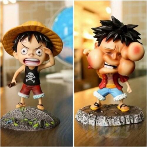 Anime One Piece Monkey D · Luffy Swollen Face Q Ver. 14cm Figure Model Toy No Box New