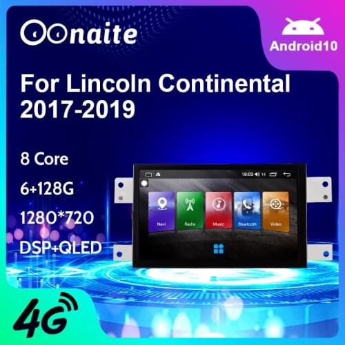 Oonaite Car Radio For Lincoln Continental 2017-2019 128GB Audio Android Multimedia Player GPS Navigation Touch Screen