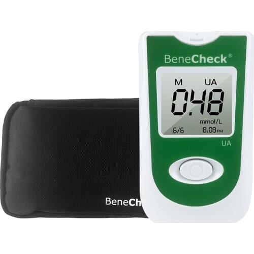 BeneCheck Uric Acid Automatic Meter 10Pcs Test Strips and Lancets Needles for Uric Acid Measurement of Gout Monitor Included