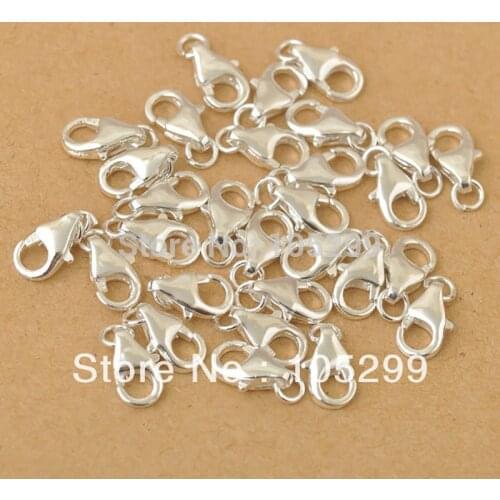 Fast Shipping 50pcs a lot 925 Sterling Silver jewelry findings Accessories lobster clasp with opening jump ring fittings charms