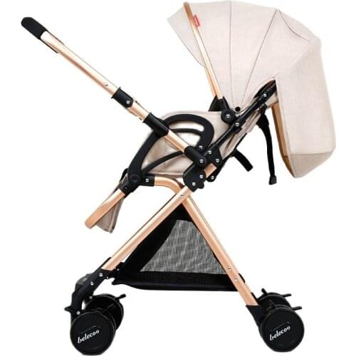 Bellecos new listing baby stroller can sit on the reclining shock absorber high landscape folding can sit and recline light and