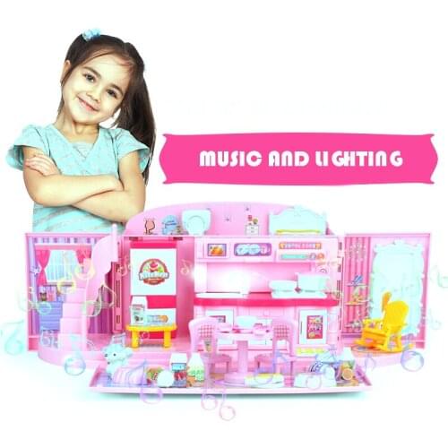 Toy Kitchen Sets For Kids Handbag House Pretend Play Kitchen Toys Childrens Bathroom Bedroom Set Princess Girl Present