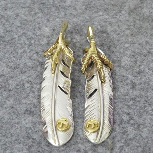Silver Eagle Paw Feather Exquisite high-end Silver Feather Pendant