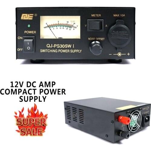 Pcmos Black DC12V Amp Compact Power Supply Noise Control Ham Radio Switching Power Supply Auto Interior Parts Switches Relays