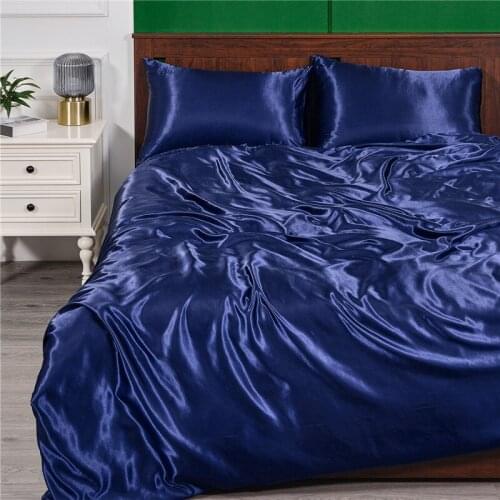 Satin Bed Linen Sets Luxury Bedding Sets Double Bed Duvets Solid Color Duvet Cover Sets Twin King Queen Duvets Covers 200x240