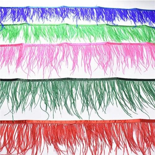 Beautiful 1yards fluffy ostrich feather trims sideband 10-15cm width Suitable for skirts/dresses/apparel party DIY crafts plumes