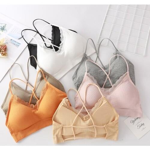 Linbaiway Womens French Bras Gilrs Push up Underwear Bra Bralette Sexy Seamless Wire Free Lingerie Brassiere Soutien Gorge